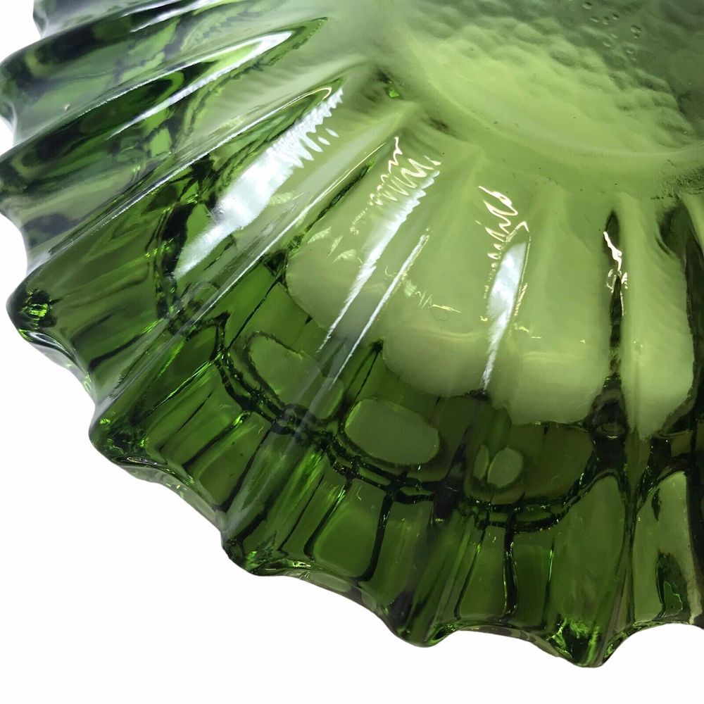 Vintage 1960s Emerald Green Ashtray Pressed Fostoria Mid Century Starburst Retro - Picture 5 of 9